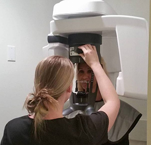 About to take a patient's dental X rays