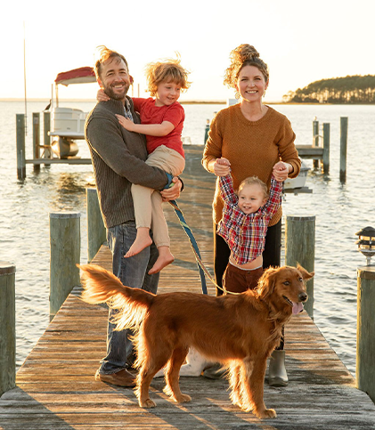 Dr. Todd with her family at the docks