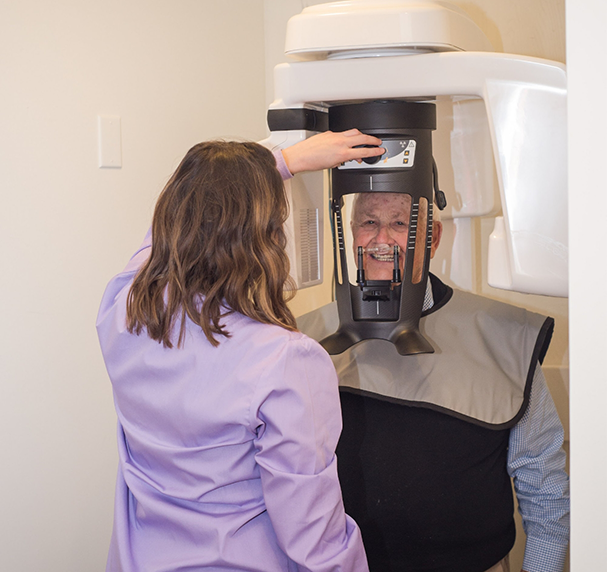 Getting ready to take dental X rays