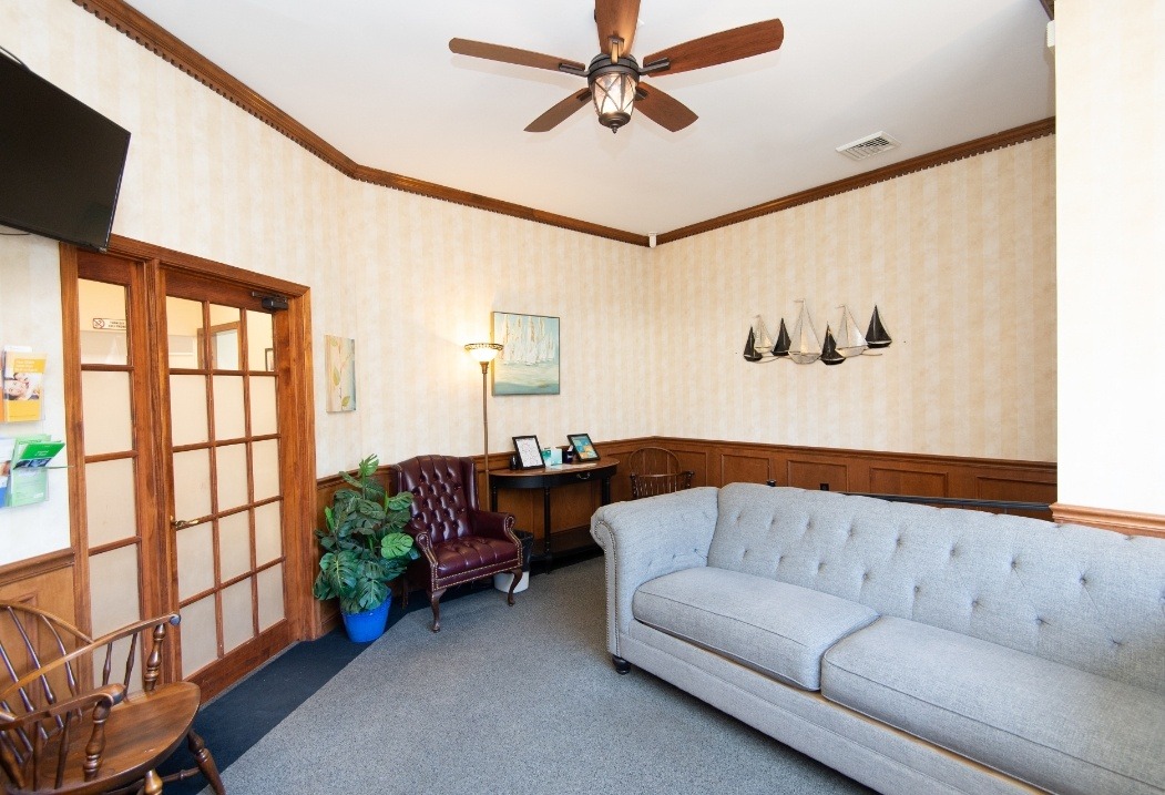 Reception area in Cambridge dental office