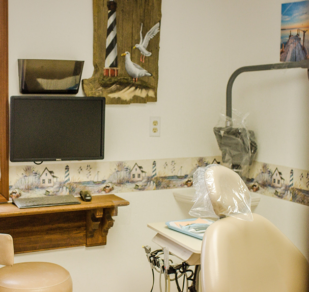 Furniture in waiting room of dental office