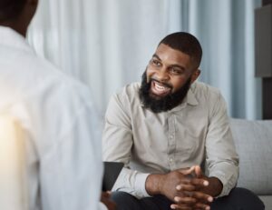a man talking to a therapist